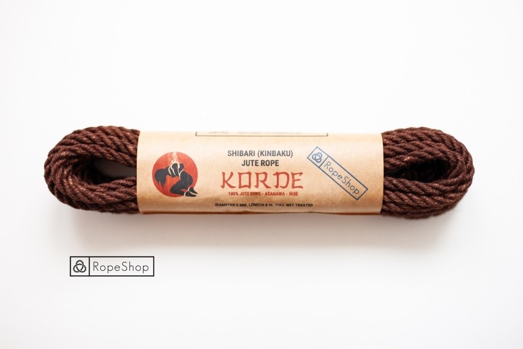 Веревка для шибари джутовая Korde (EU) обработанная, шоколадная